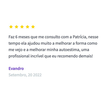 Depoimento de paciente