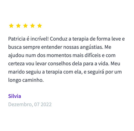 Depoimento de paciente