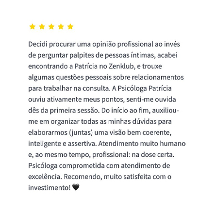 Depoimento de paciente